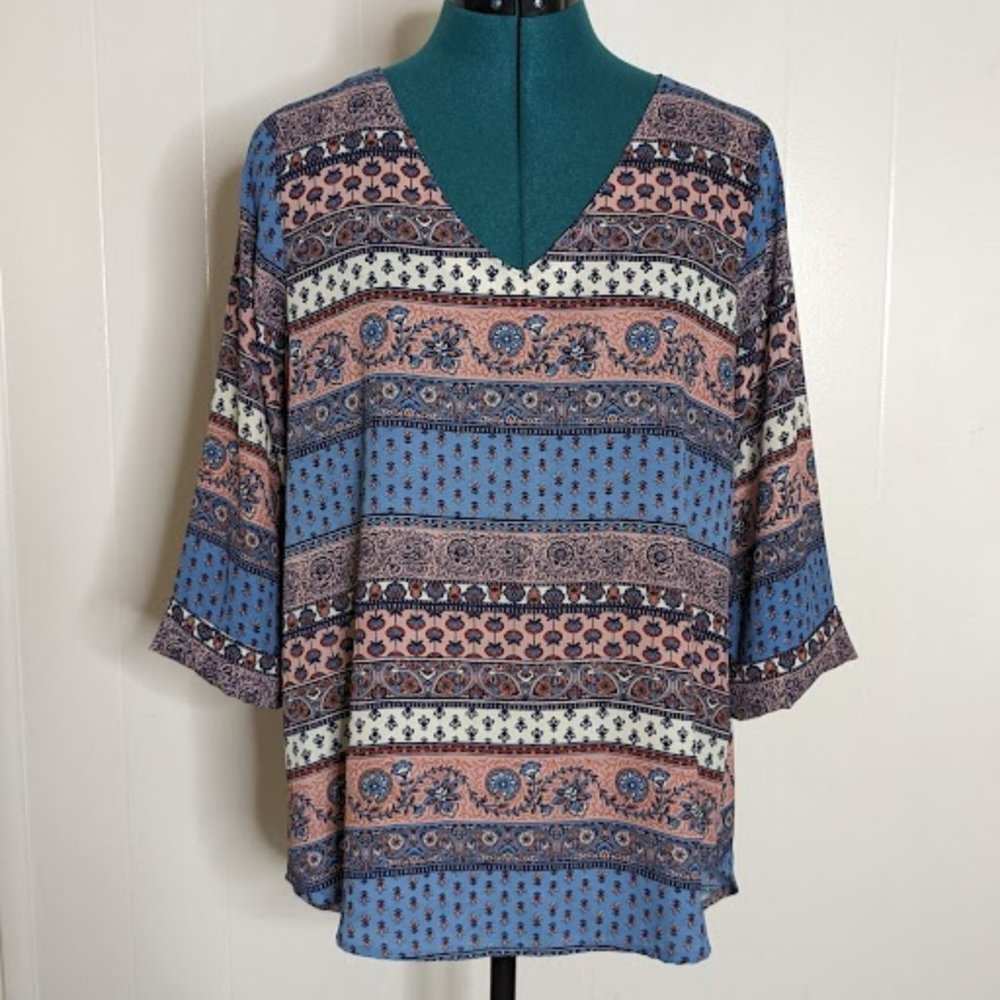Renee C. Floral Print Blouse. Size M.